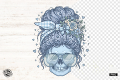 Messy Bun Skull Mom PNG Product Image 1
