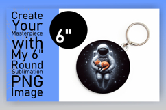 Trendy Round Design Keychain Template , Astronaut Product Image 1
