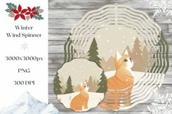 Cute Cat Wind Spinner Design, Winter Forest Wind Spinner PNG Product Image 1