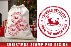 Christmas Stamp Clipart, Christmas Retro sublimation PNG Product Image 1