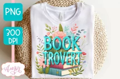 Booktrovert sublimation design PNG | Book lover PNG Product Image 1