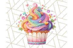 Paper Cupcake Clipart Layered Paper Scrapbook Collage Png Product Image 4