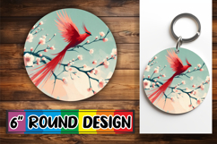 Blissful Keychain Sublimation PNG, Birds Product Image 1