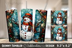 Stained Glass Snowman Wrap - Stained Glass Snowman Tumbler Product Image 1