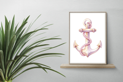 Pink Marine Anchor Rope Ocean Symbol Nautical PNG Summer Product Image 2