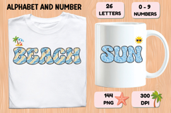 Summer Alphabet &amp; Numbers PNG Clipart Doodle Letters 300 DPI Product Image 6