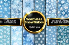 Seamless Snowflakes Digital Papers, Winter Pattern Product Image 1