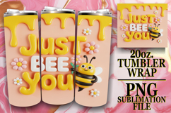 Cheerful Reflections 20oz tumbler wrap, Bee Quote Product Image 1