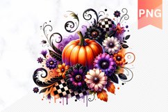 Flowers Halloween Sublimation - Flowers Clipart PNG Design Product Image 1
