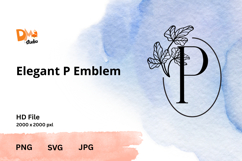 Elegant Emblem Monogram - Botanical Letter SVG | JPG | PNG Product Image 1