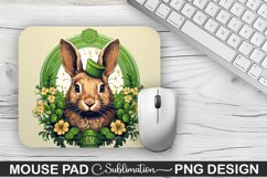 St. Patrick&#039;s Day Bunny Sublimation Mouse Pad Design Product Image 1