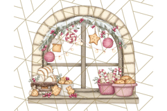 Christmas Sweet Shoppe Clipart PNG, Pastel Bakery Art Product Image 4