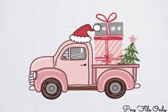 Cute Pink Christmas Watercolor Clipart Bundle PNG Product Image 1