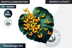 Tropical Butterfly &amp; Flower Clipart: Vibrant floral PNG Product Image 1