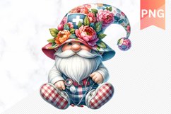Floral Nurse Gnome Sublimation - Gnome Clipart Design Product Image 1