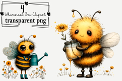 Whimsical Bee PNG Clipart Watercolor PNG Product Image 1