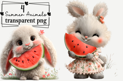 Quirky Summer Animals Clipart Watercolor png Product Image 1