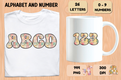 Pastel Patchwork Alphabet Numbers PNG Doodle Letters Clipart Product Image 6