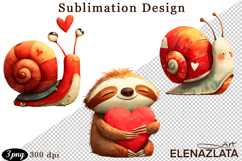 Clipart with Heartfelt Moments, Happy Snail hearts Product Image 1