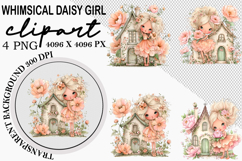 Whimsical Girl Clipart Watercolor png Product Image 5