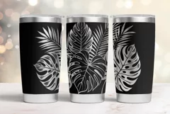 20oz Tumbler laser svg wrap|Monstera Tropic Palm Leaves Product Image 1