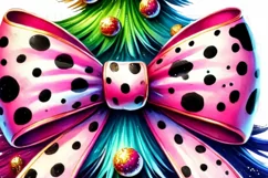 Coquette Christmas Tree PNG | Aesthetic Colorful Christmas Product Image 5