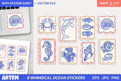 Whimsical Ocean Creatures Stickers | Summer Sticker Bundle Product Image 1