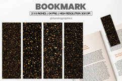Black Gold Glitter Bookmark PNG, Bookmark Sublimation Product Image 1