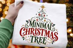 Minimal Christmas Tree PNG - Modern Vintage Holiday Tree Product Image 1