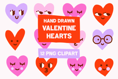 Cute Valentine Hearts PNG Clipart Set Product Image 1