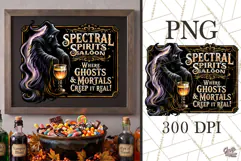 Spectral Spirits Saloon Halloween PNG Sign Graphic Reaper Product Image 1