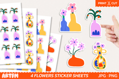 Flowers In Vases Sticker Sheets | House Plants Stickers Product Image 1