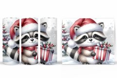 Christmas Raccoon Tumbler. Christmas Tumbler Sublimation Product Image 2