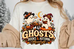 Ghosts Books and Autumn Moonlight Halloween Sublimation Product Image 1