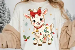 Christmas Sweater Baby Goat PNG Sublimation Design - Cute Product Image 3