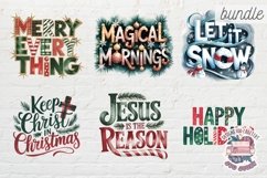 Christmas Clipart Quotes BUNDLE 64 PNG festive Holiday Product Image 4
