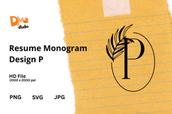 Resume Monogram Design Product Image 1