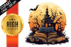 Halloween Books Sublimation Clipart Bundle Product Image 6