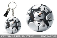 Cute Snowman Keychain Design. Cute Snowman Sublimation Product Image 1