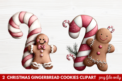 Christmas Gingerbread Cookies Clipart | Cute Holiday Cookie Product Image 1