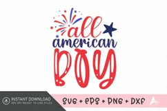 All American boy SVG, Boy silhouette SVG, USA SVG Product Image 1
