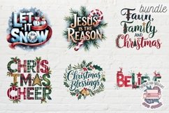 Christmas Clipart Quotes BUNDLE 64 PNG festive Holiday Product Image 3