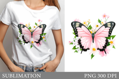 Butterfly T-Shirt Sublimation. Butterfly Sublimation Product Image 1
