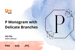 Monogram with Delicate Branches Product Image 1