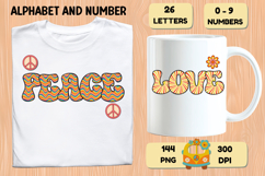 Retro Groovy Alphabert PNG 70s Numbers &amp; Letters 300 DPI Product Image 6