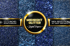 Midnight Glitter Digital Papers - 04 variations Product Image 1