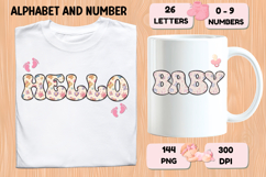 Baby Girl Alphabet PNG Cute Baby Letters &amp; Numbers 300 DPI Product Image 6