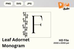 Leaf Adorned Monogram - Botanical Alphabet Letters Product Image 1