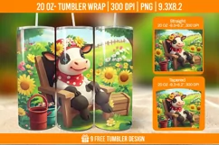 Highland Cow Tumbler Wrap Designs, Sublimation Wrap Product Image 1