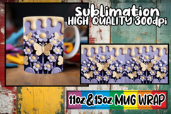 Bright journeys sublimation mug wrap, 3D Flowers Product Image 1